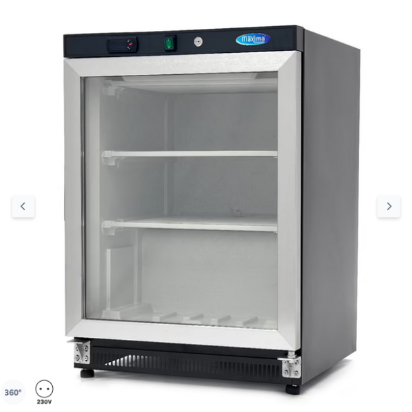  Καταψύκτης - 200L - Μαύρο - με γυάλινη πόρτα